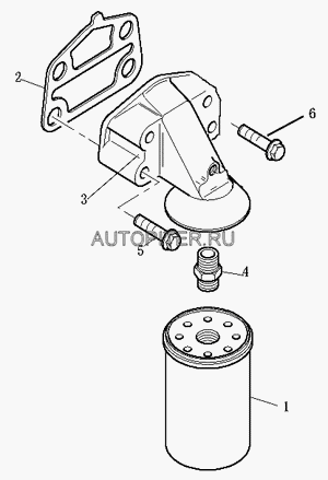 Фильтр масляный двигателя для  FOTON-1049/1069/1099 дв.PERKINS
