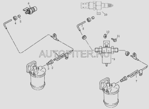 Клапан электромагнитный электрофакельного подогревателя ЭФУ FOTON 1041 1049A 1069 1089 1093 1099 (T75205074) t75205074 Foton