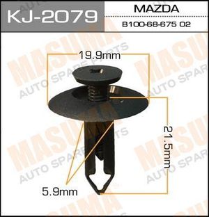 Клипса крепежная Masuma KJ-2079 в уп. 50 шт. kj2079 Masuma