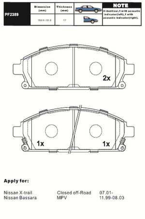 олодки NISSAN Pathfinder R50, X-Trail T30 (1 pf2389 Aiko