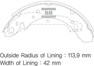Колодки барабанные к-кт для Hyundai Trajet 2000-2009