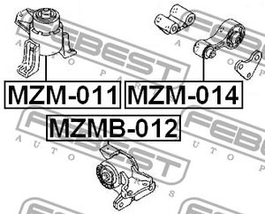 Подушка двигателя правая верхняя MZM011 Febest