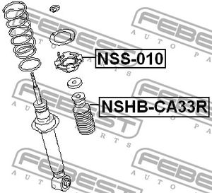 Пыльник заднего амортизатора для Nissan Maxima (A33) 2000-2005 NSHBCA33R Febest