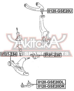 Опора шаровая правая нижняя для Lexus IS 250/350 2013> 0120GSE20DR Akitaka