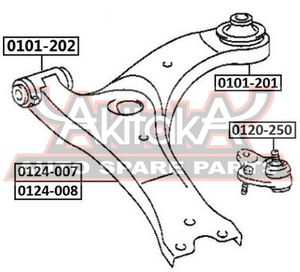 Рычаг передний правый для Toyota Avensis II 2003-2008 0124007 Akitaka