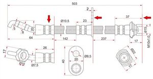 Шланг тормозной задний левый для Toyota Highlander I 2001-2006 st9094702971 Sat