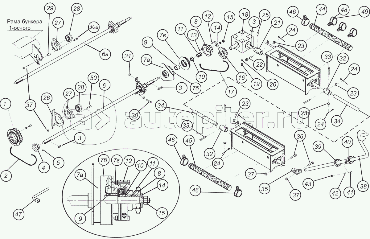Привод высевающего механизма (бункер V=6,5м3)