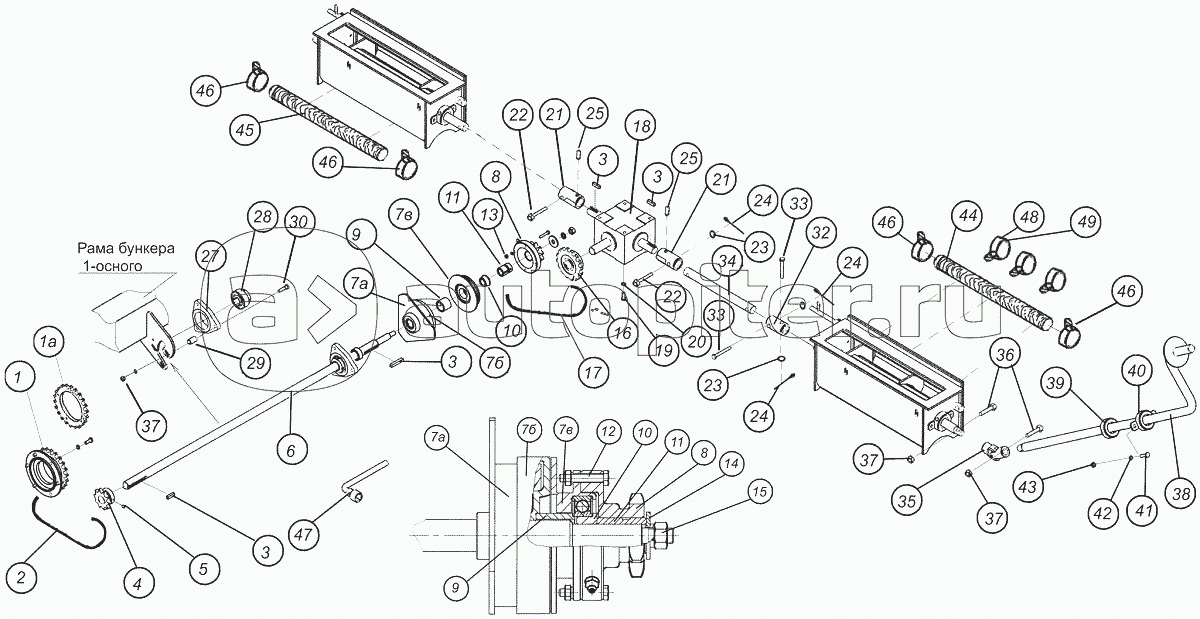 Привод высевающего механизма (бункер 1-осный V=10м3)