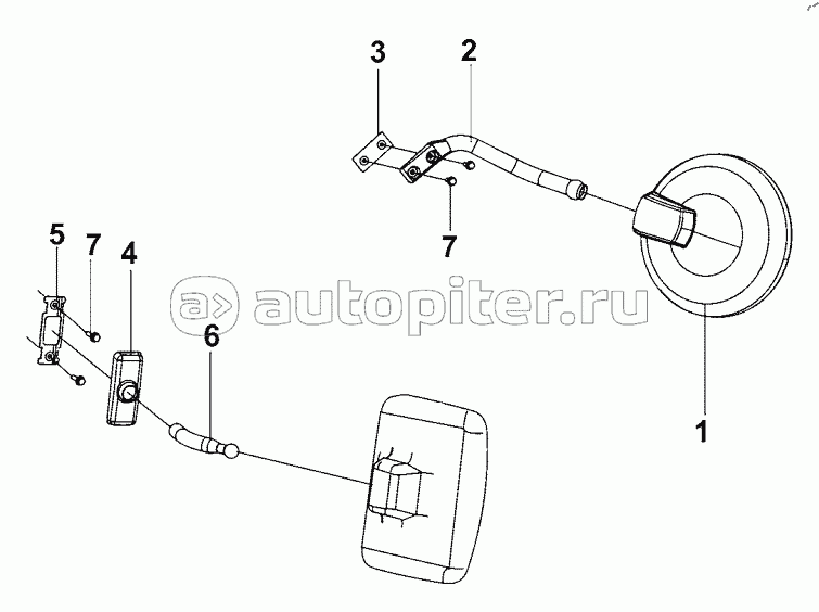 T31R-CA-148 Front Under-view Mirror At Passenger's Side