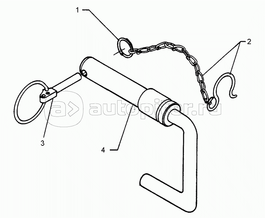 Top link pin with chain KAT2G D25,4/31,7x158