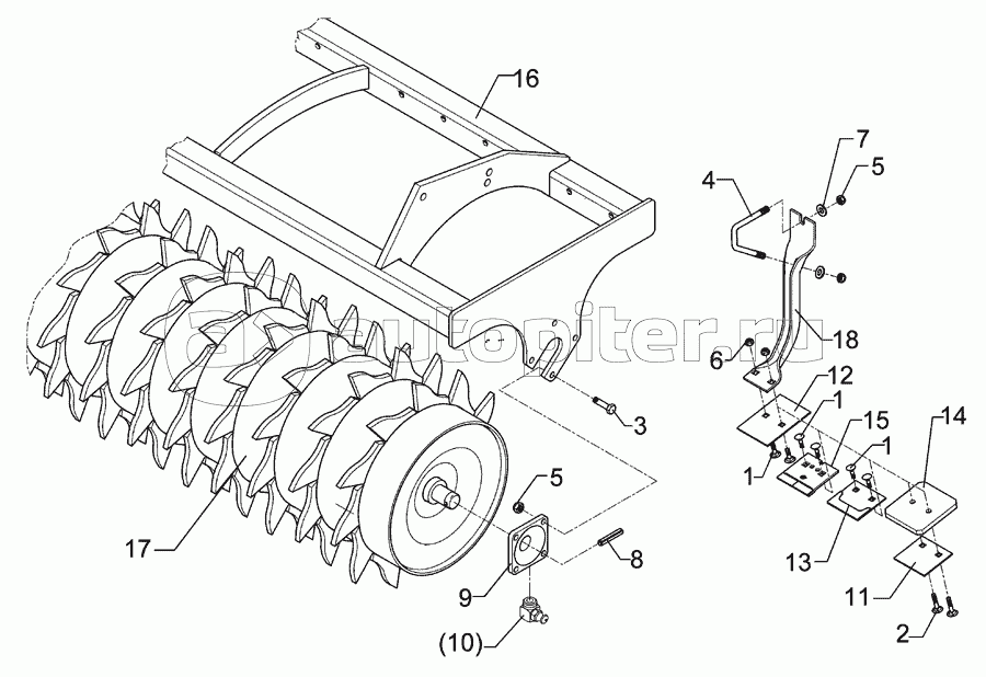 Packer roller, short scraper ZPW D500-2,5m
