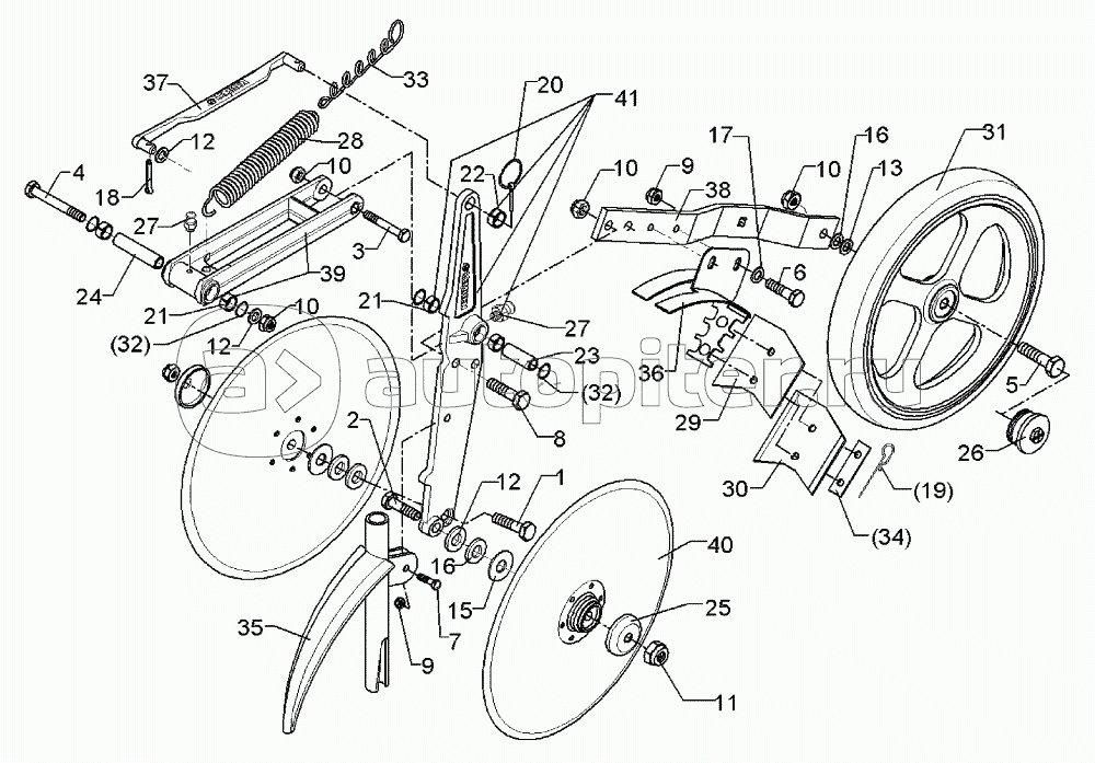 Double disc coulter + roller D350/330 B-250