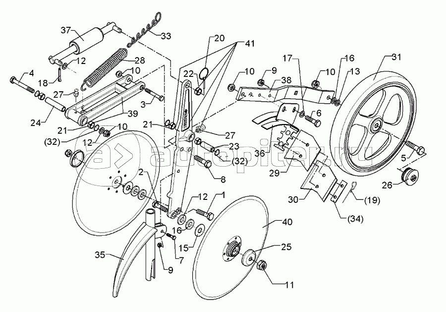 Double disc coulter + roller D350/330 B-250-U