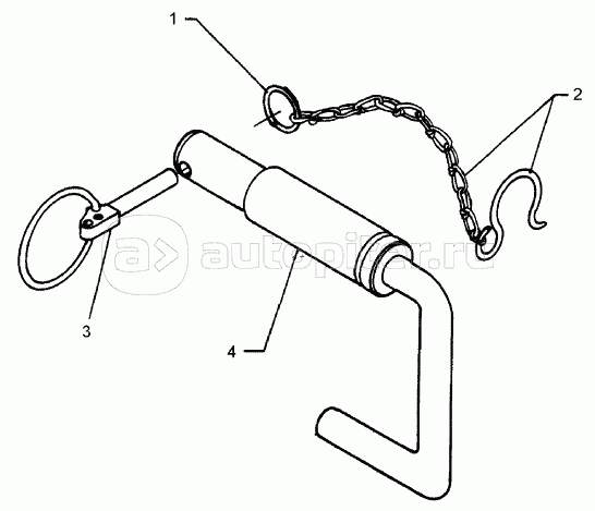 Top link pin with chain KAT3G D31,7/25,4x158