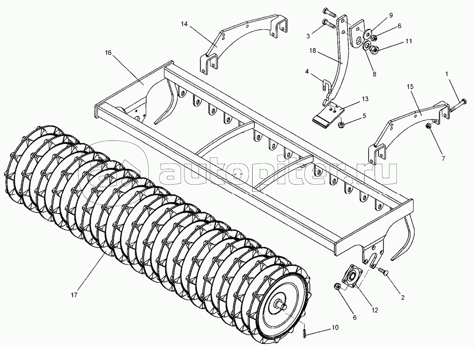 Trapeze packer roller TPW D500-225-15R150