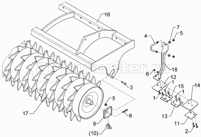 Packer roller, short scraper ZPW D500-2,5m