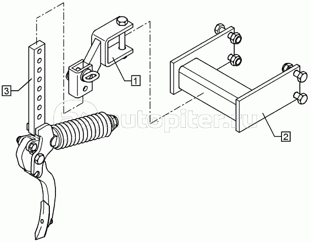 Track scraper with holder FSU P50/6 Quarz