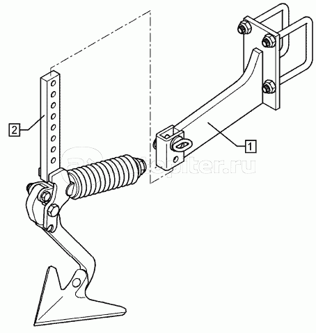 Track scraper with holder FSU+G25 40x20 Quarz