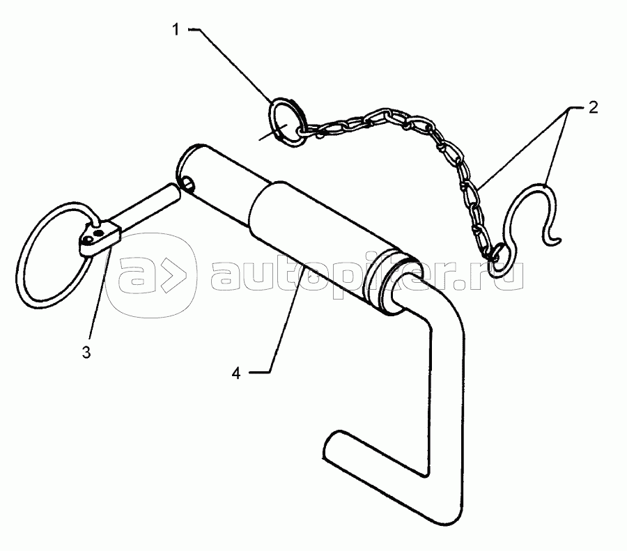 Top link pin with chain KAT3G D31,7/25,4x158