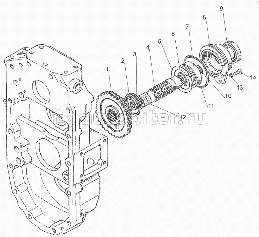 Вал привода ВОМ 320-1701230, 220-1701130