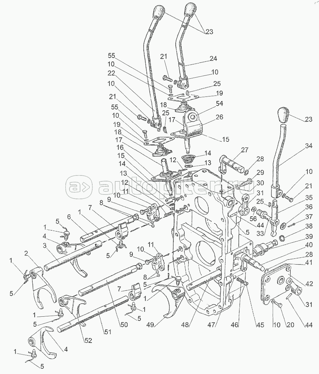 Механизм управления коробкой передач 220-1702060, 220-1702100, 220-1702340
