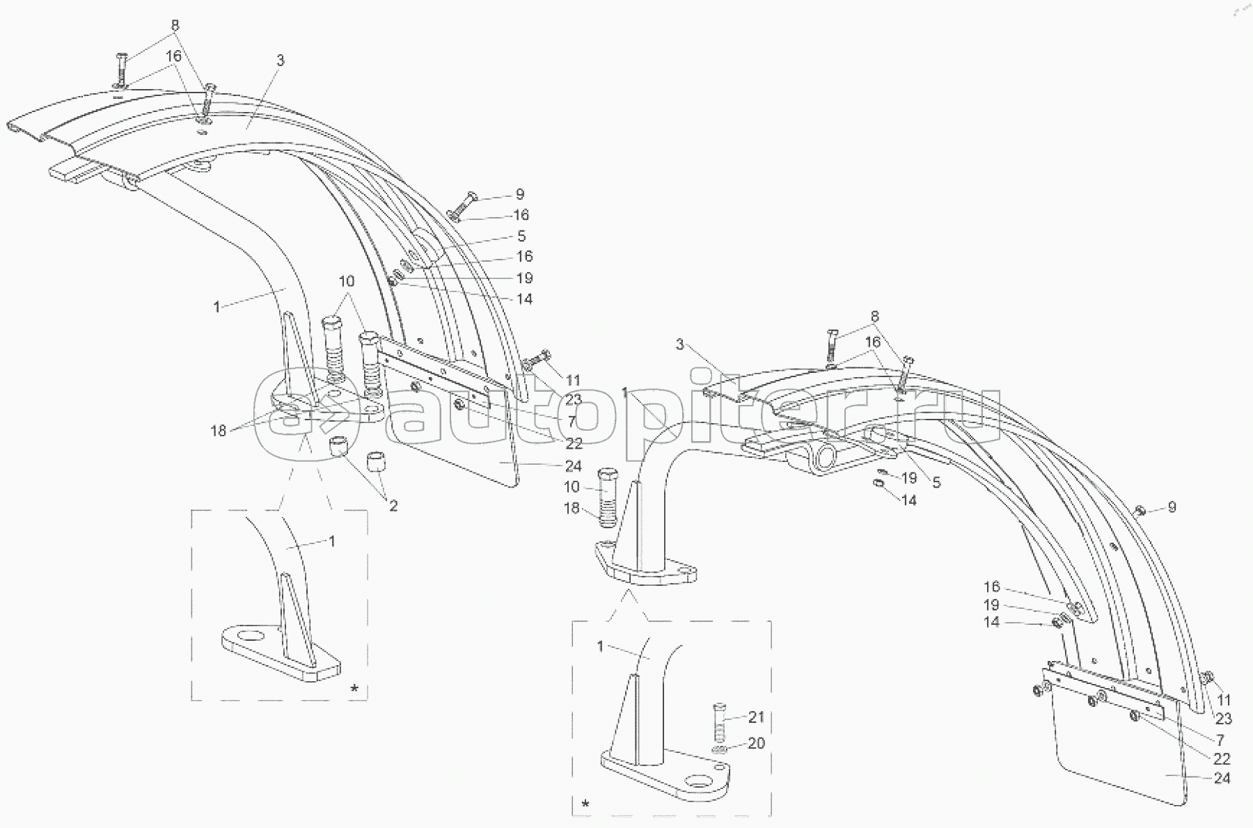 Крылья передних колес 320-8403020-03, 320-8403020-04, 320-8403020-05, 320-8403020-06