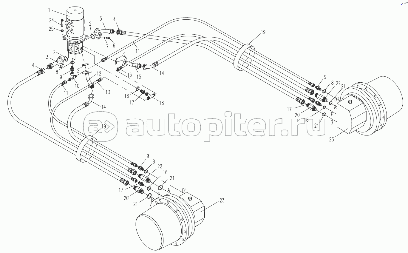 HYDRAULIC SYSTEM FOR CHASSIS 1 (APPLY TO 870E13 TYPE)