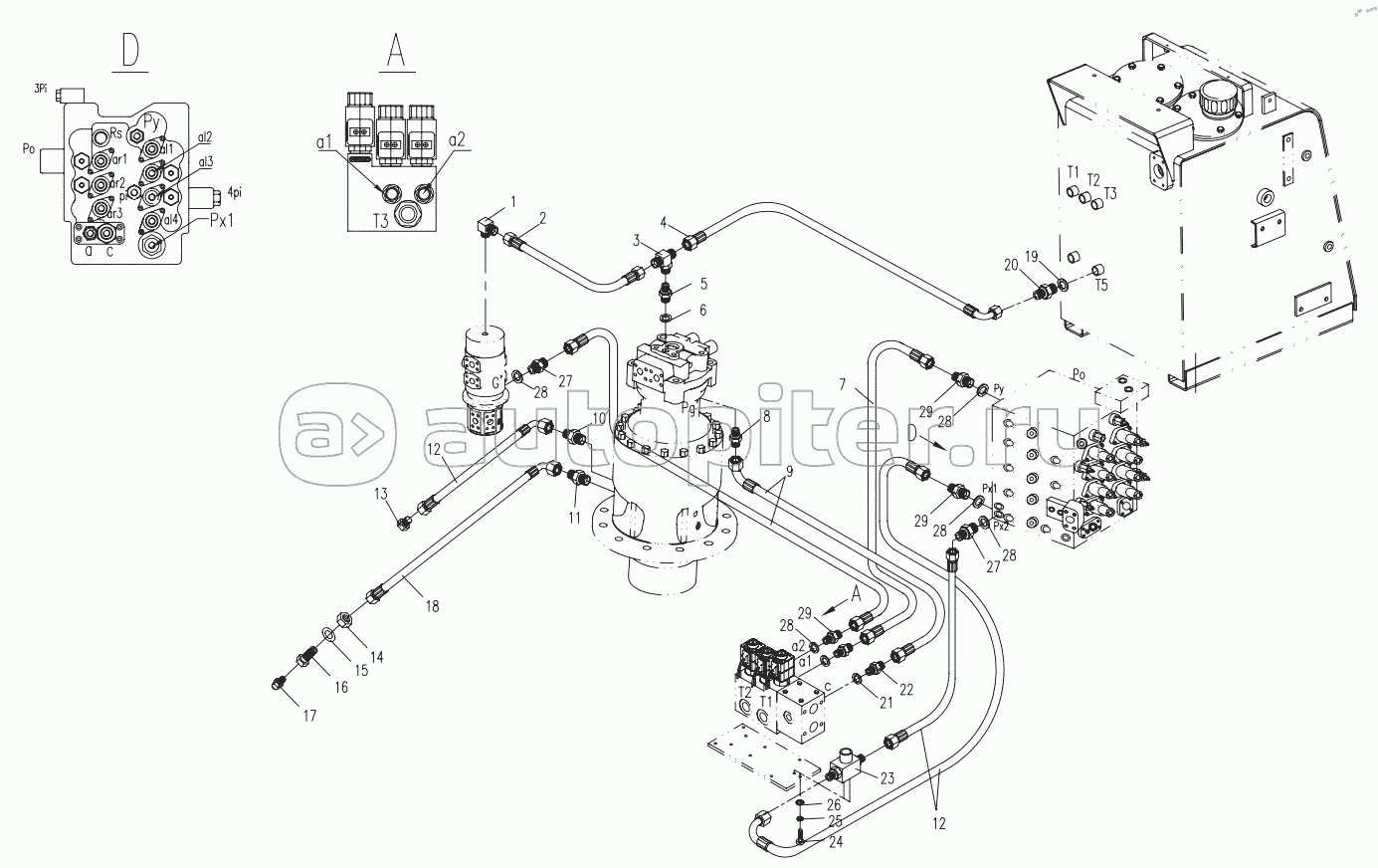 HYDRAULIC SYSTEM FOR PILOT PART 6 (APPLY TO 870E11 TYPE)