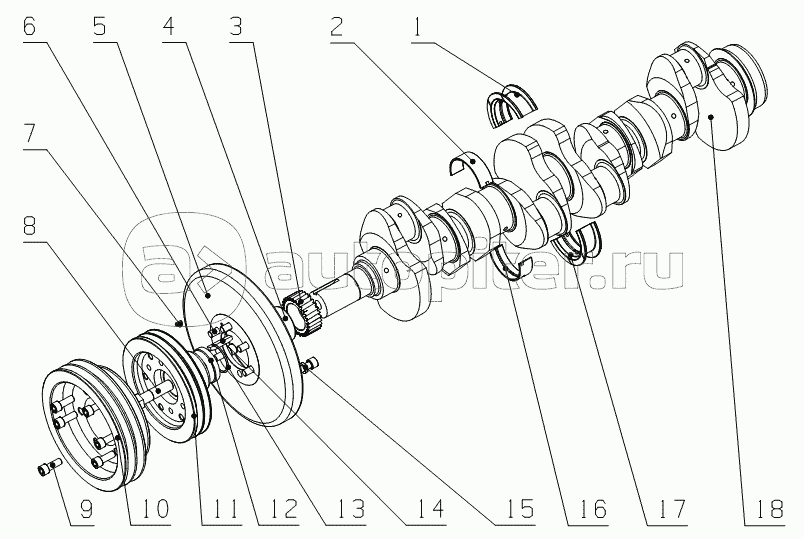 G60SA-1005000 Crankshaft vibration damper assemply