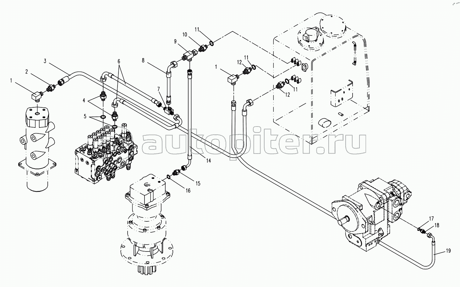 HYDRAULIC SYSTEM FOR PILOT 1 (APPLY TO 860F, 860H TYPE)