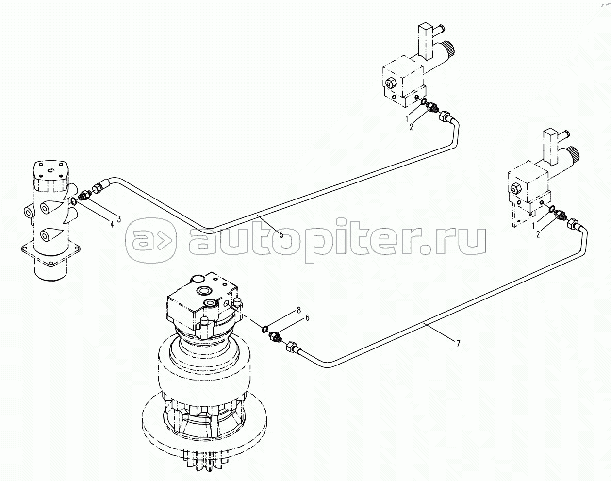 HYDRAULIC SYSTEM FOR PILOT 3 (APPLY TO 860H EXPORT TYPE)